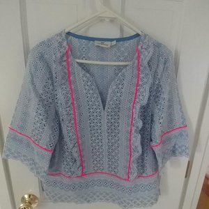 vineyard vines eyelet pop trim top